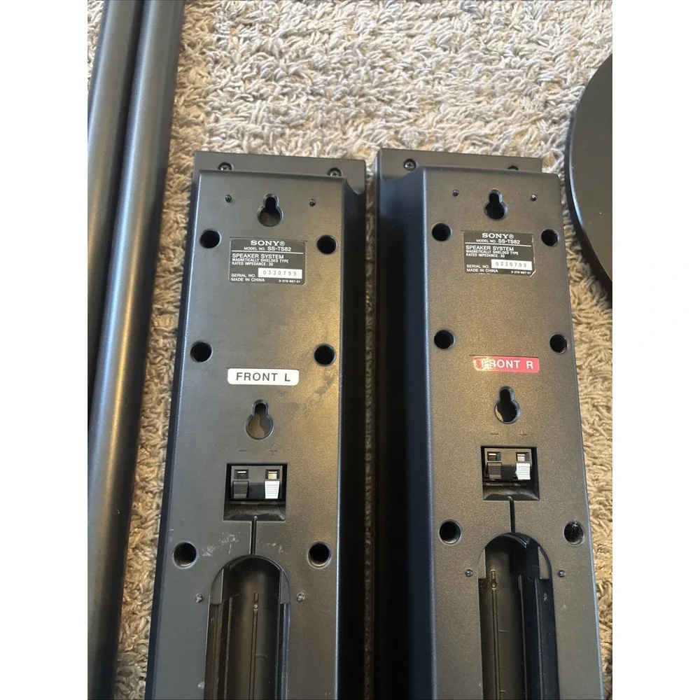 SONY SS-TS82 Left Right Front Speakers with Stands Home Theater Surround Sound